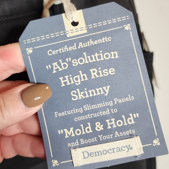 NWT Democracy Ab Technology Black High Rise Skinny Jeans Stretch Denim Size 24W - Picture 12 of 16